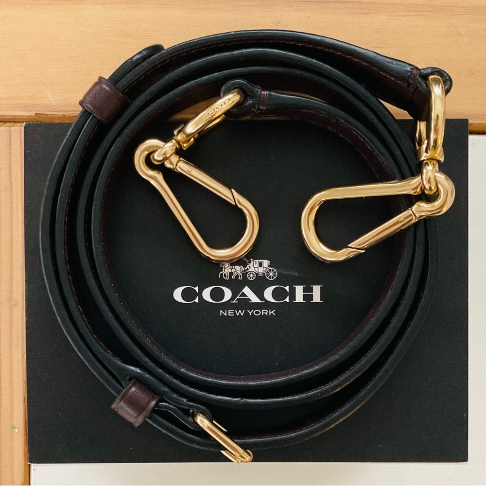 Coach Leather Crossbody Shoulder Bag Strap Brown NEW - Picture 2 of 7